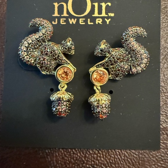 Nicole Miller Noir Jewelry Collab Squirrel Bracelet & Earrings Set RARE - Picture 3 of 4